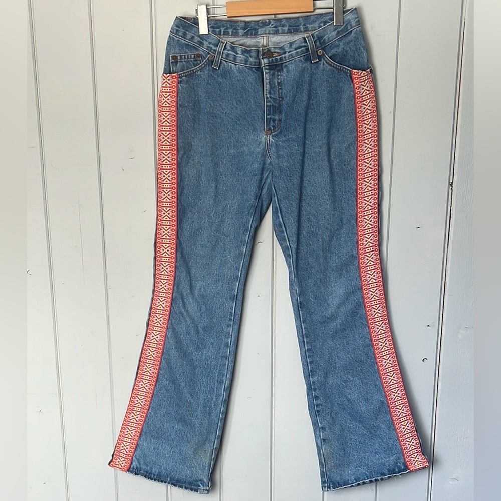 Vintage Cobra Denim Jeans Boot Cut Embroidery Tape Medium Wash Size 33 Read